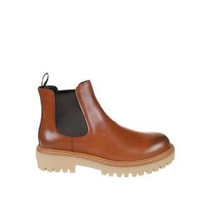 Prada Brown Leather Boots With Elastic Side Panels And Durable Sole - NWT